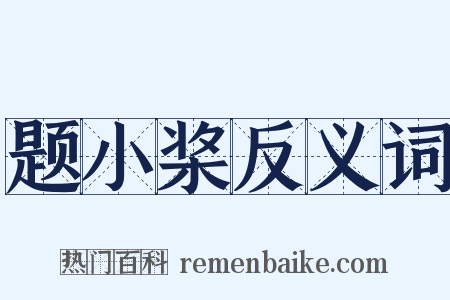 题小桨反义词是什么意思的图片